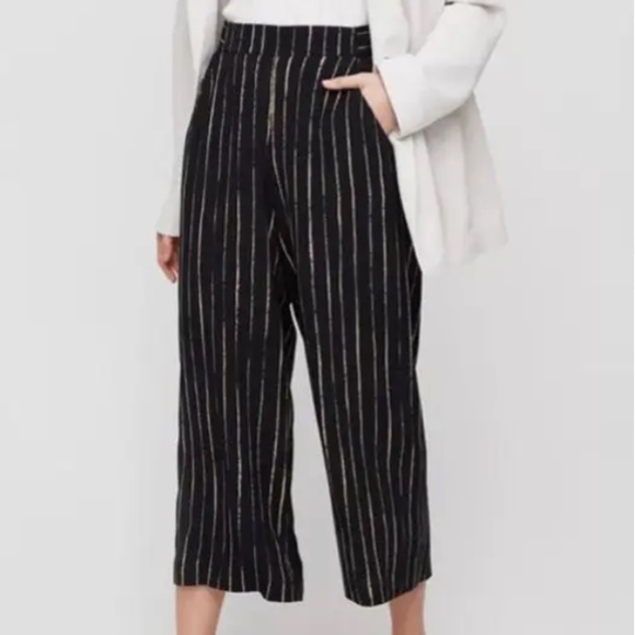 Aritzia Wilfred‎ Faun Striped Wide Leg Pants - Picture 2 of 10
